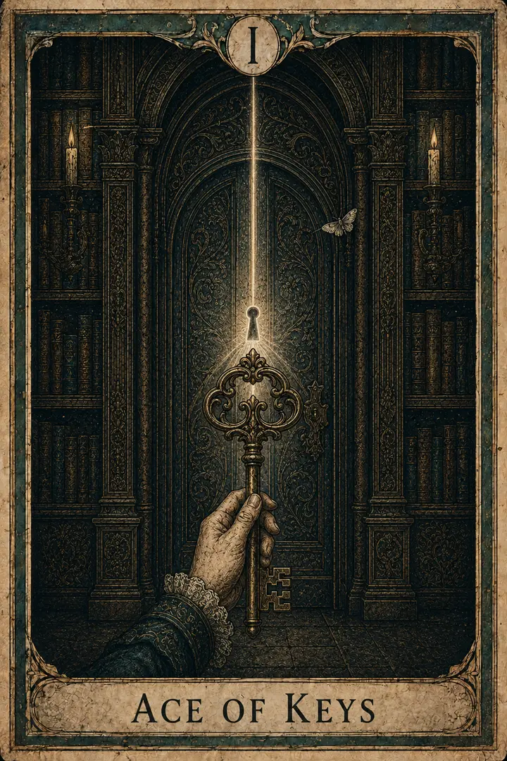 Ace of Keys, representing Ace of Swords