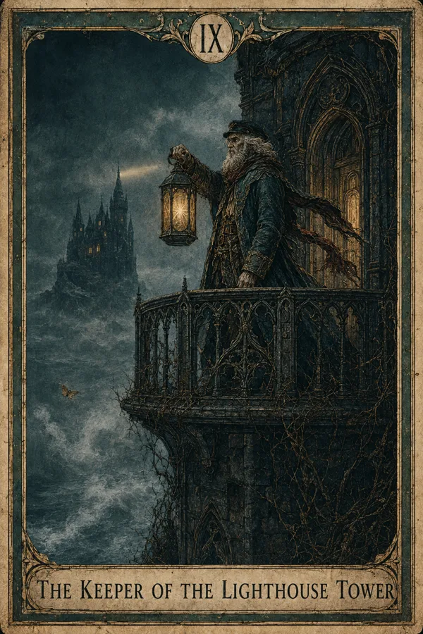 The Keeper of the Lighthouse Tower, representing The Hermit