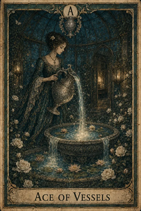 Ace of Vessels, representing Ace of Cups